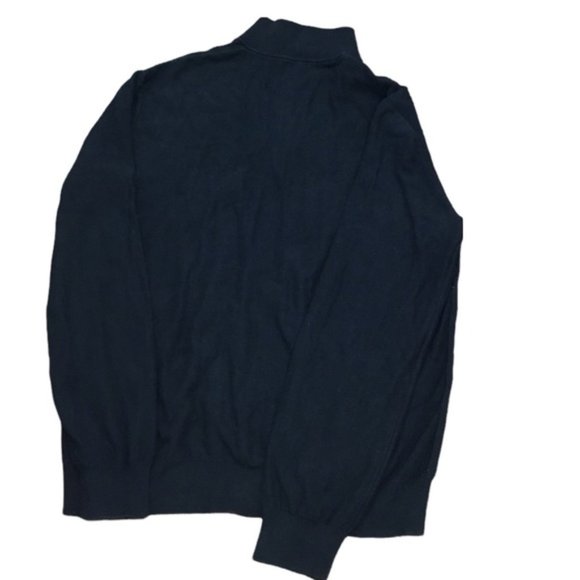 A l X Armani Exchange Quarter Zip Up Sweater Mock Neck Navy Large Men's - Picture 9 of 12